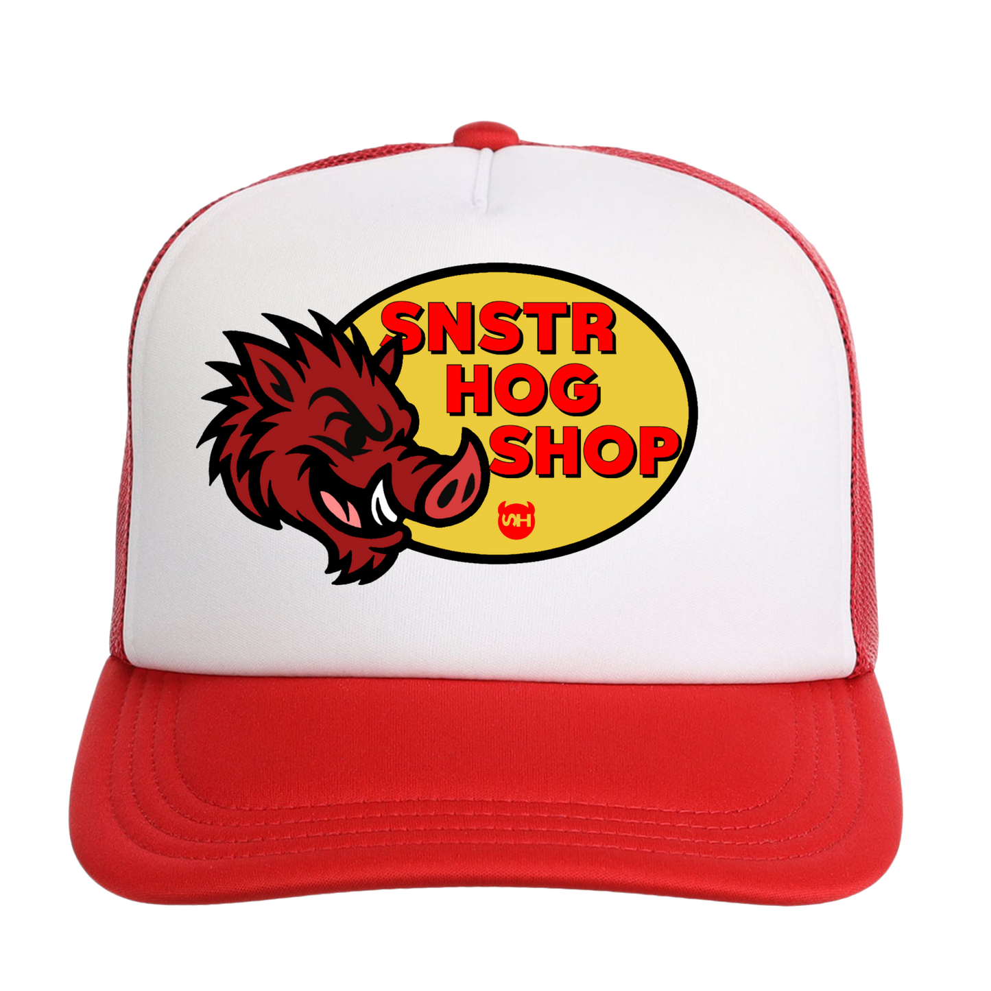 SNSTR HOG SHOP red trucker