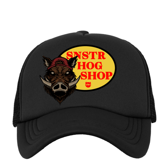 SNSTR HOG SHOP black trucker